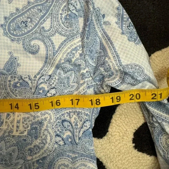 Ralph Lauren Paisley Button Down Cotton Collar Sleep Top XS NWT Preppy Classic - Picture 12 of 15